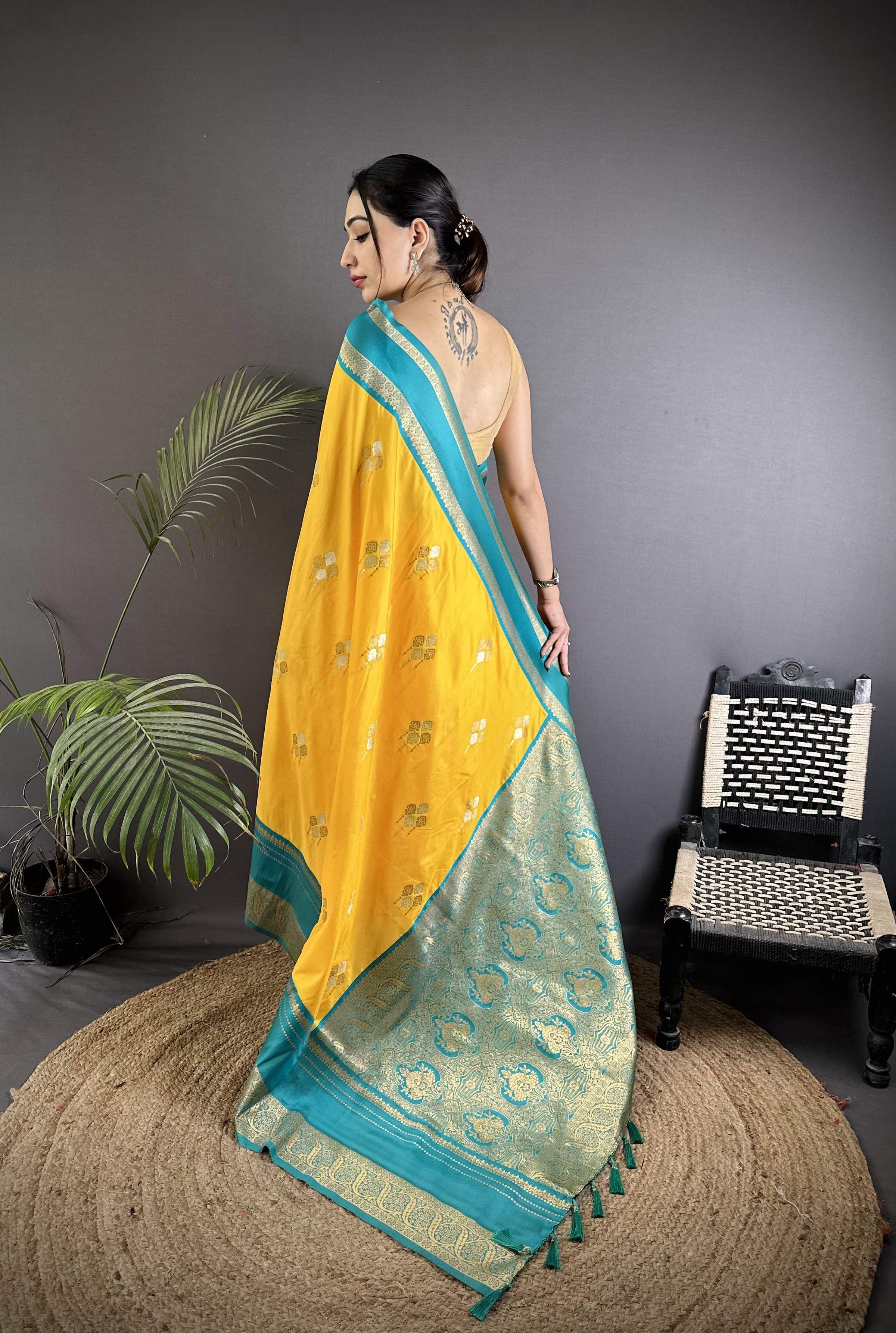 Sonakshi Women'S Yellow Premium Soft Silk Zari Woven Traditional Saree With Blouse - Distacart