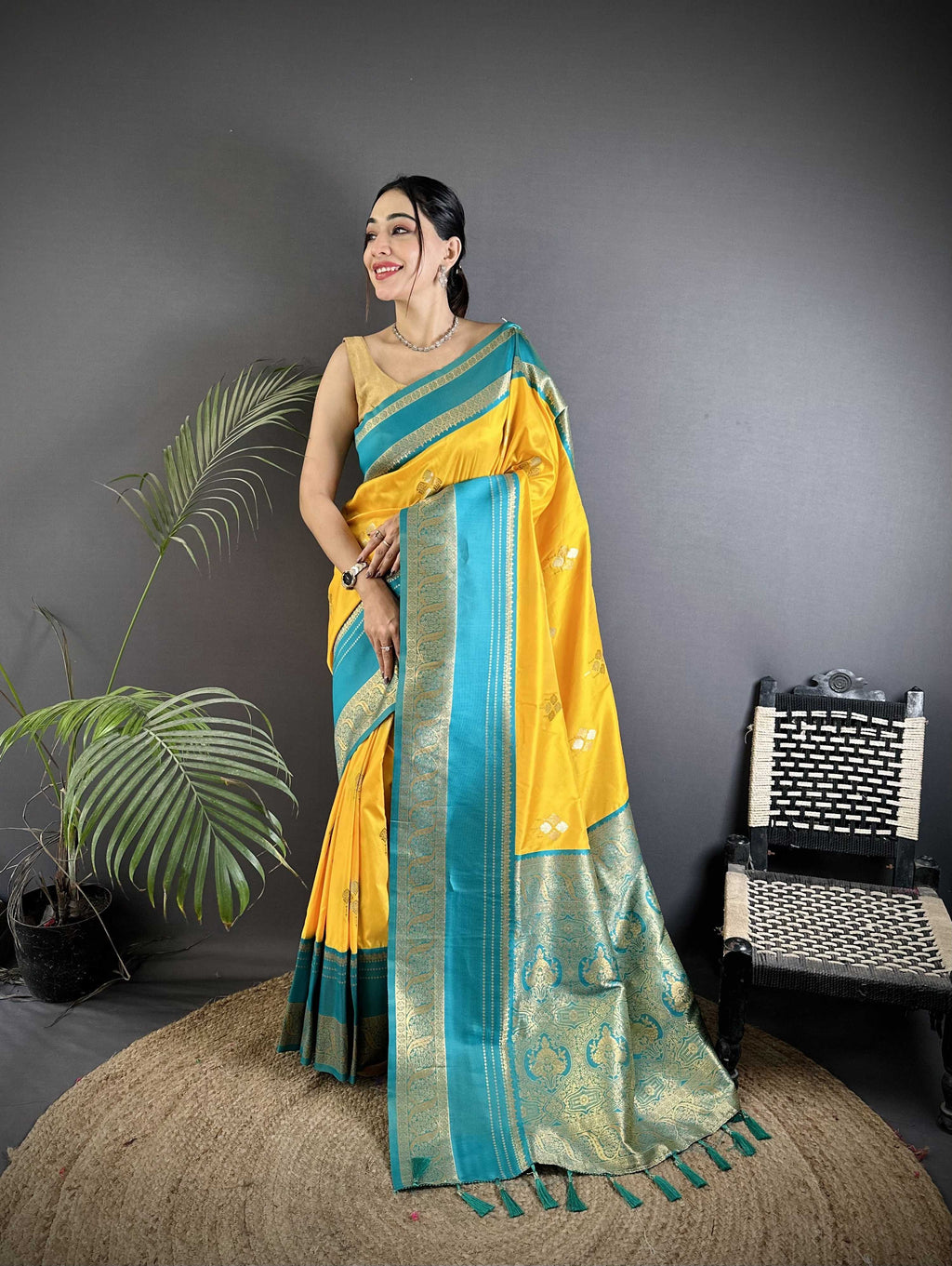 Sonakshi Women'S Yellow Premium Soft Silk Zari Woven Traditional Saree With Blouse - Distacart