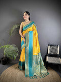Sonakshi Women'S Yellow Premium Soft Silk Zari Woven Traditional Saree With Blouse - Distacart