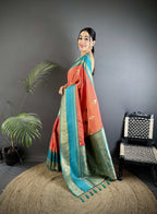 Sonakshi Women'S Peach Premium Soft Silk Zari Woven Traditional Saree With Blouse - Distacart