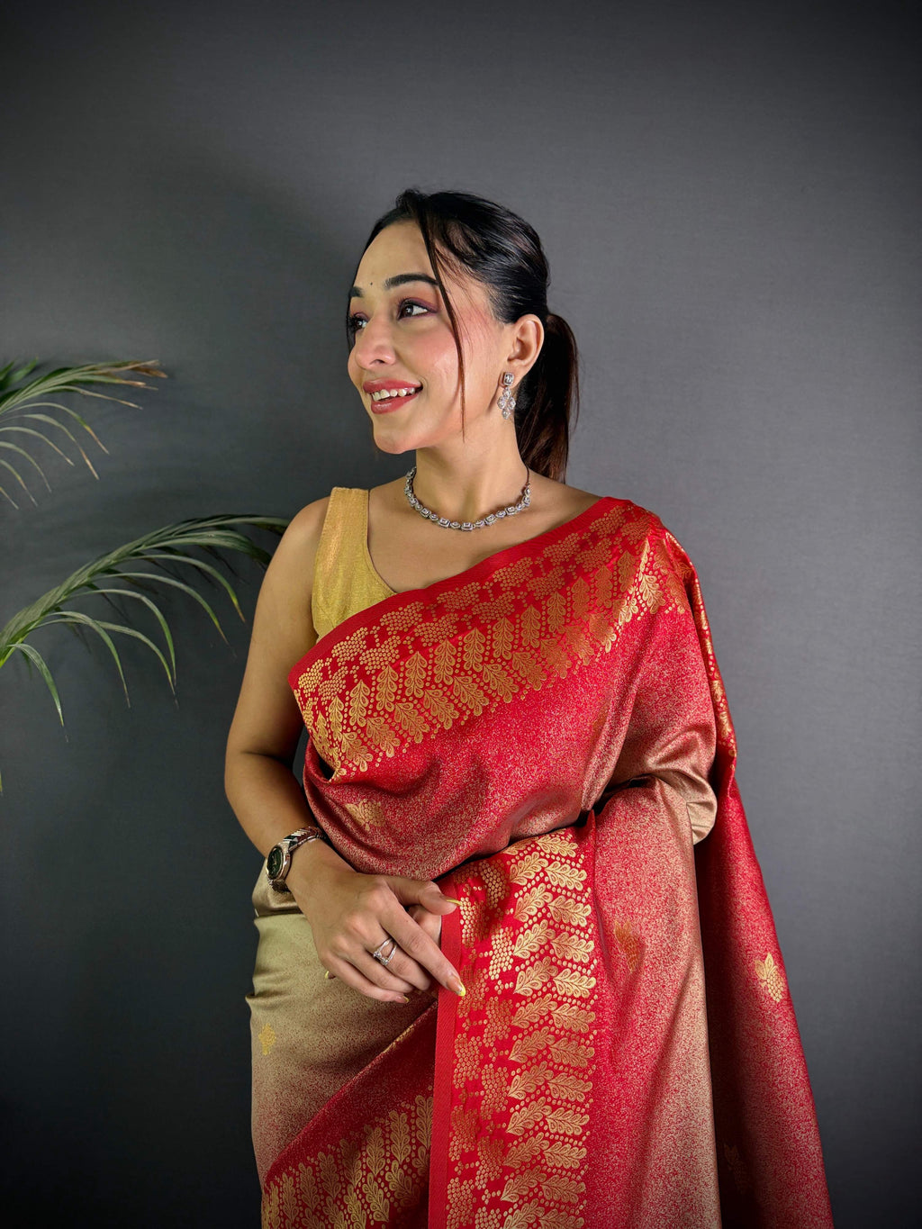 Sonakshi Women'S Biscuit Ikkat Silk Zari Woven Traditional Saree With Blouse - Distacart