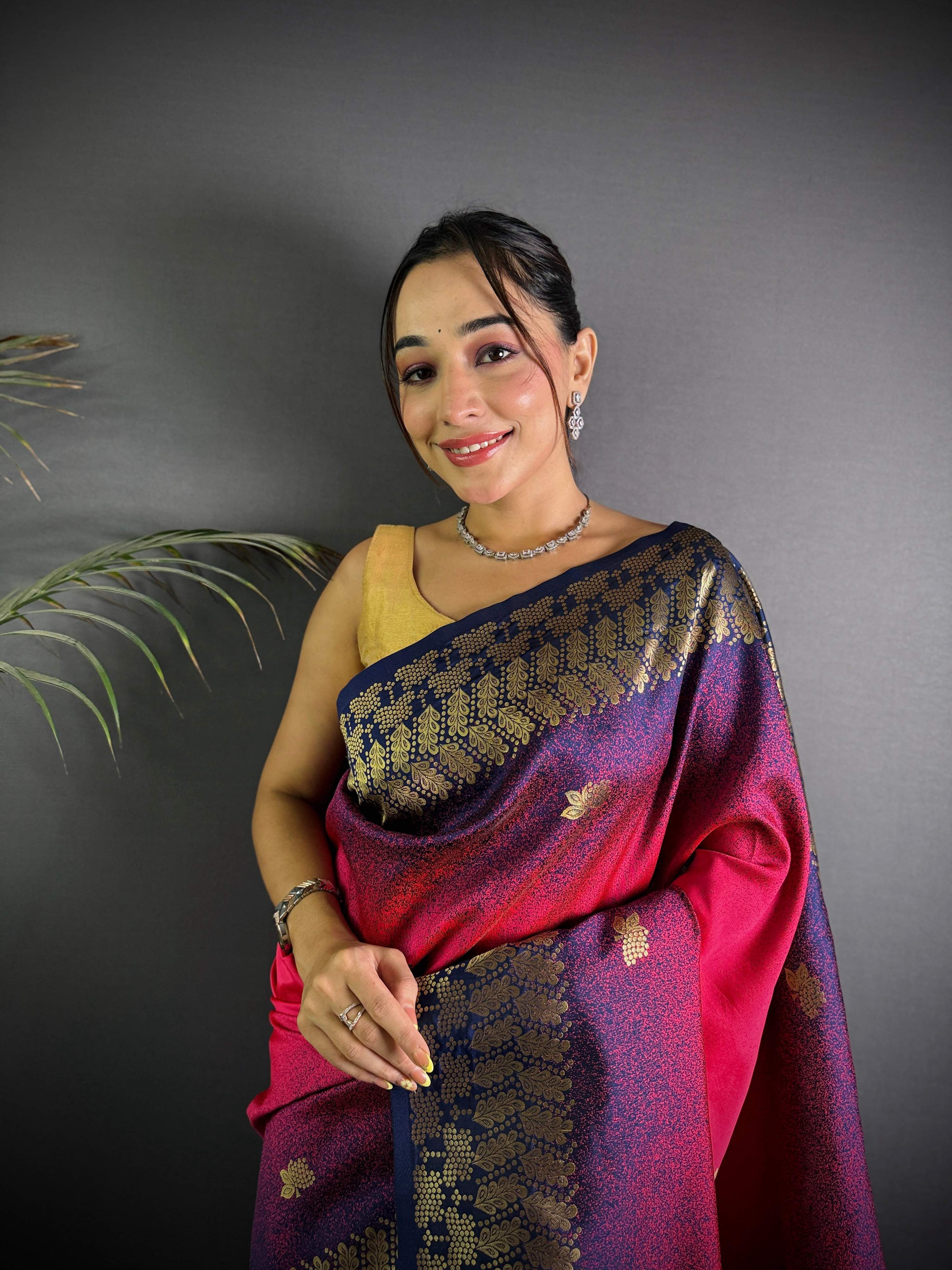 Sonakshi Women'S Pink Ikkat Silk Zari Woven Traditional Saree With Blouse - Distacart