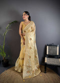 Sonakshi Women'S Chandan Pure Organza Silk With Attractive Embroidery Work Traditional Saree With Blouse - Distacart
