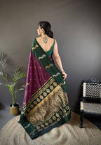 Sonakshi Women's Wine Soft Banarasi Silk Zari Weaving Traditional Saree with Blouse - Distacart