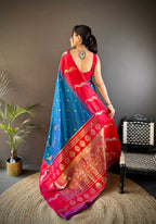 Sonakshi Women's Morpankh Soft Banarasi Silk Zari Weaving Traditional Saree with Blouse - Distacart