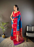 Sonakshi Women's Morpankh Soft Banarasi Silk Zari Weaving Traditional Saree with Blouse - Distacart