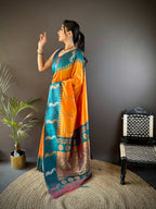 Sonakshi Women's Yellow Soft Banarasi Silk Zari Weaving Traditional Saree with Blouse - Distacart