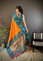 Sonakshi Women's Yellow Soft Banarasi Silk Zari Weaving Traditional Saree with Blouse - Distacart