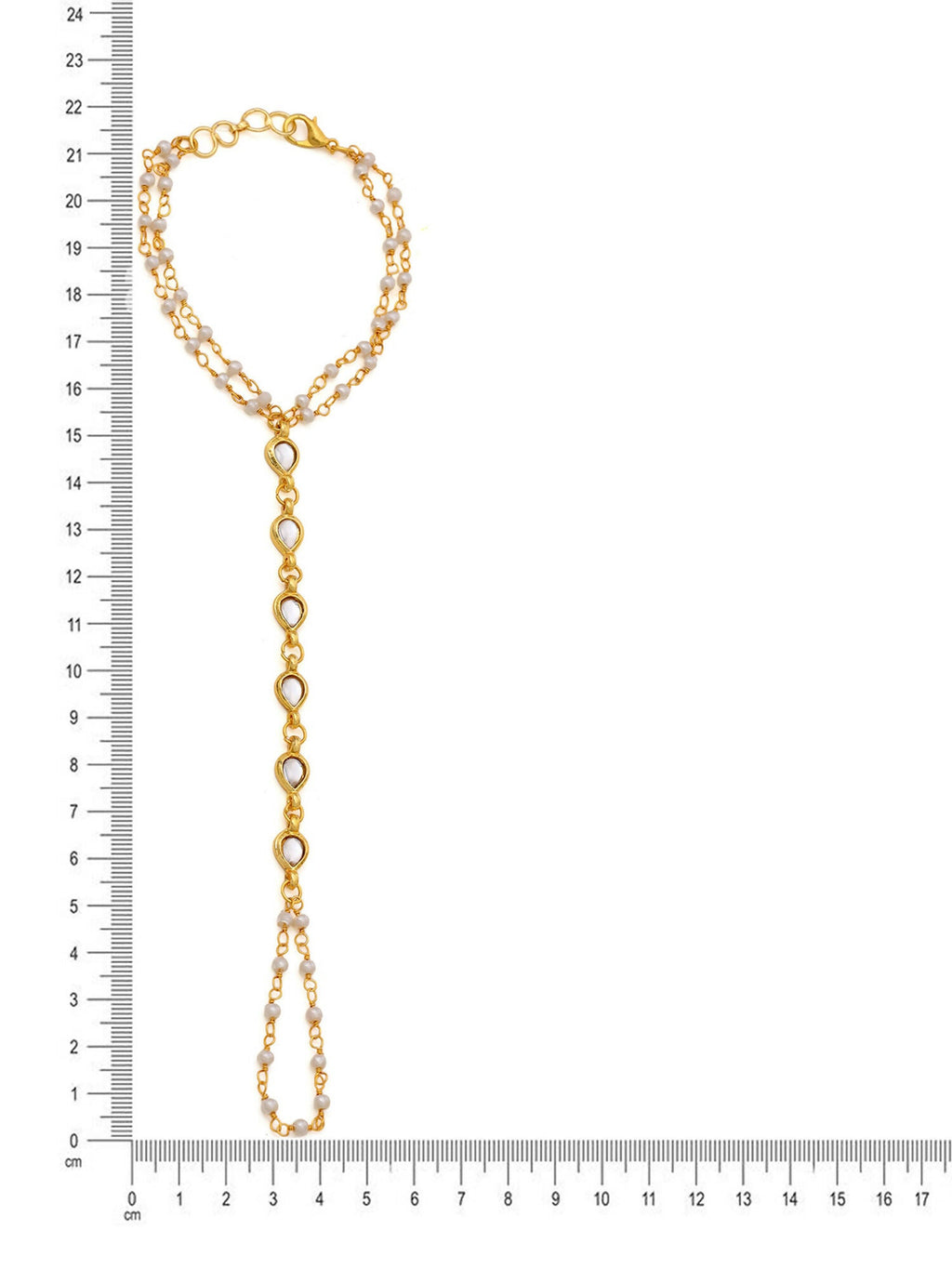 Ruby Raang Gold Kundan Haath Phool - Distacart