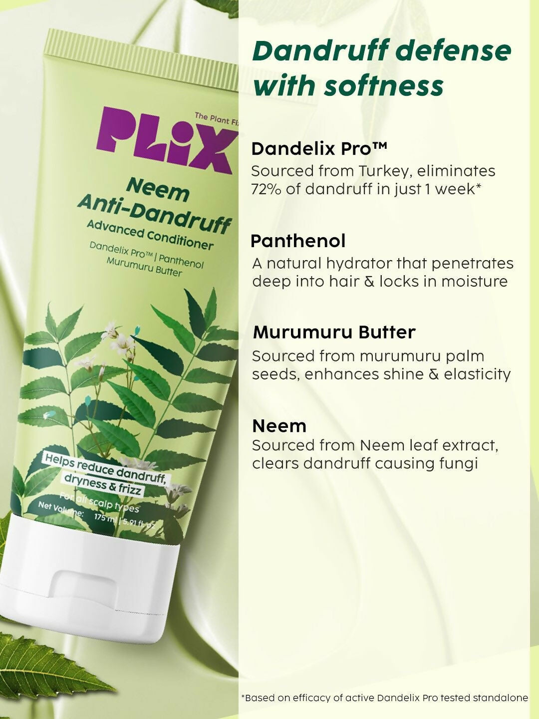 PLIX The Plant Fix Neem Advanced Anti-Dandruff Conditioner Reduces Dandruff, Dryness & Frizz