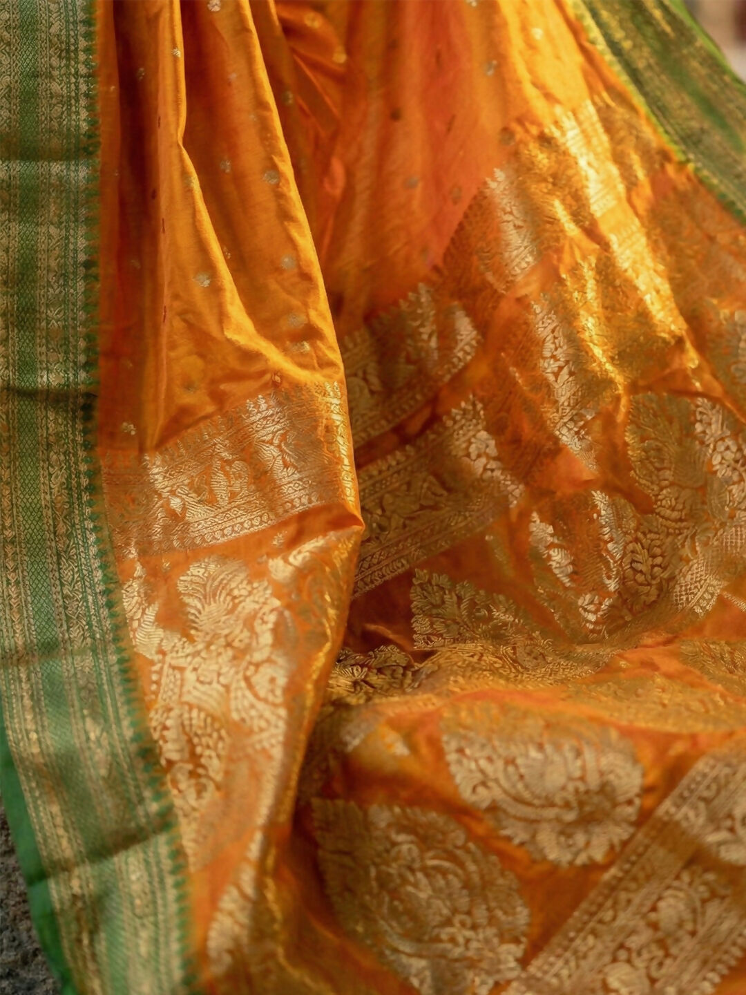 Shree Shyam Fashion Mustard Cotton Saree - Distacart