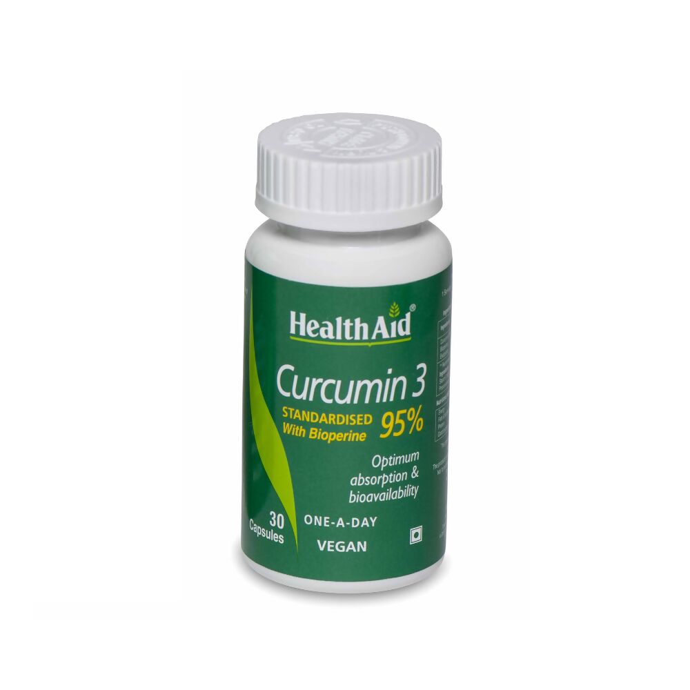 HealthAid Curcumin 3 Standardised with Bioperine 95% Capsules - Distacart