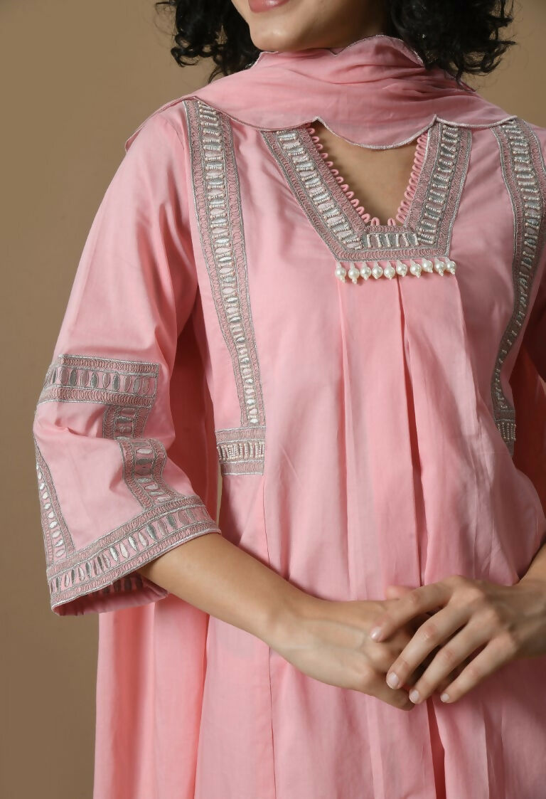 Joban Fashion Pink Cotton Kurta Set