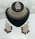 Joban Fashion Women Maroon Stone Work Necklace Set - Distacart