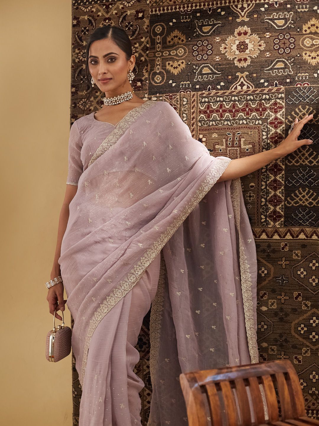 kasee Embellished Embroidered Pure Silk Saree
