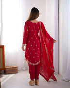 Lehenga Mart Designer Kurta Pant Dupatta - pink - Distacart