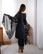 Lehenga Mart Designer Kurta Suit With Dupatta - Black