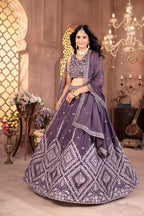 Lehenga Mart Designer Bollywood Style Wedding Lehenga Choli - Dusty Blue