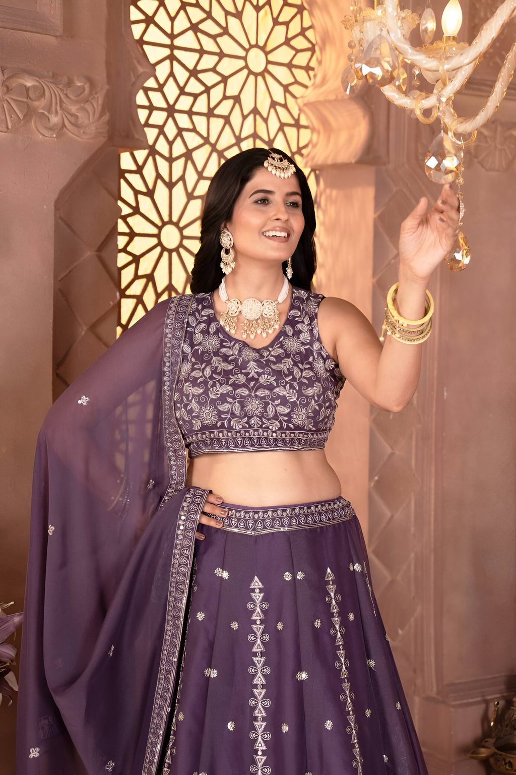 Lehenga Mart Designer Bollywood Style Wedding Lehenga Choli - Dusty Blue