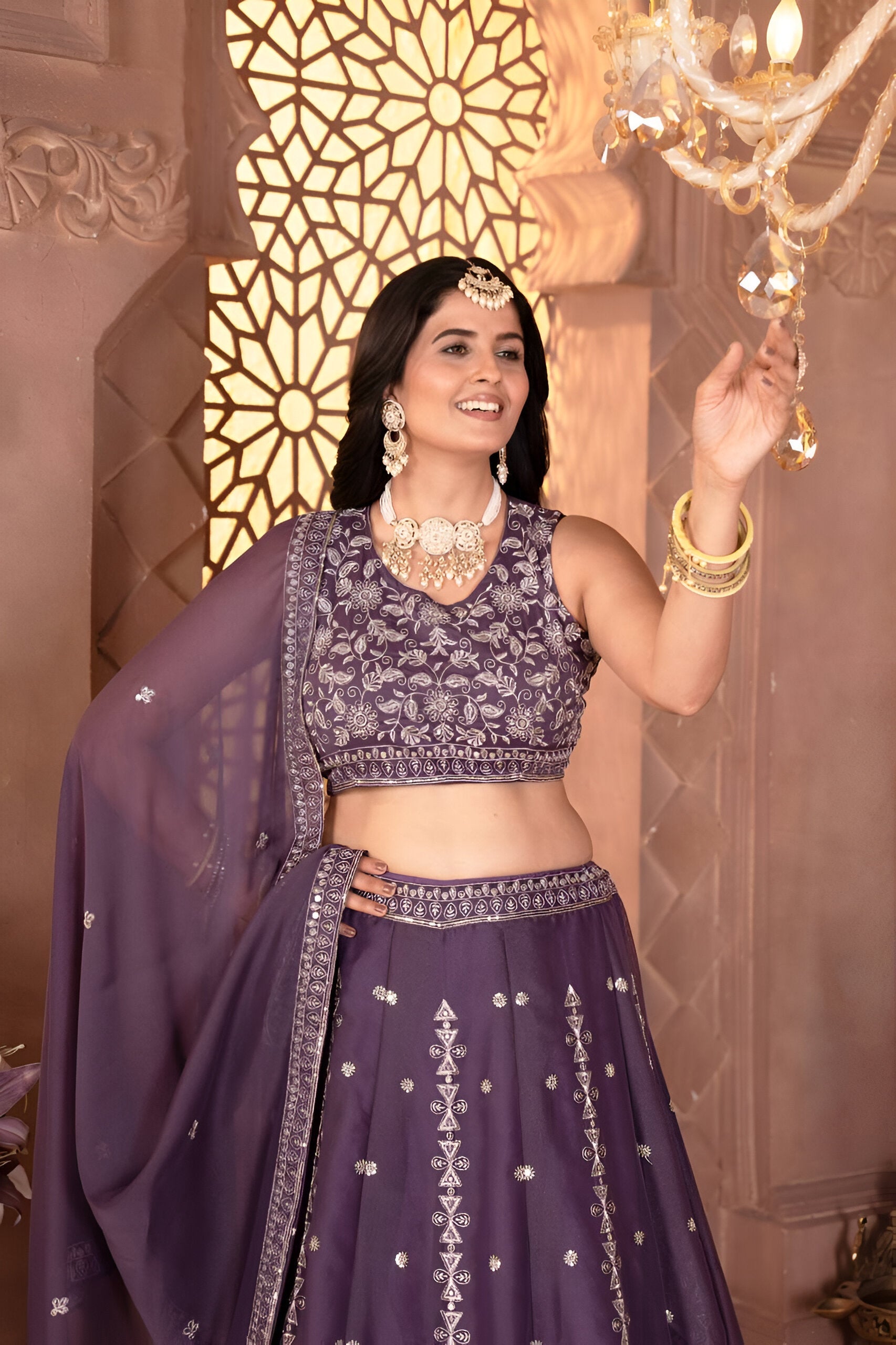 Lehenga Mart Designer Bollywood Style Wedding Lehenga Choli - Dusty Blue