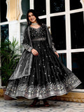 Lehenga Mart American Silk Gown With Dupatta-Black - Distacart