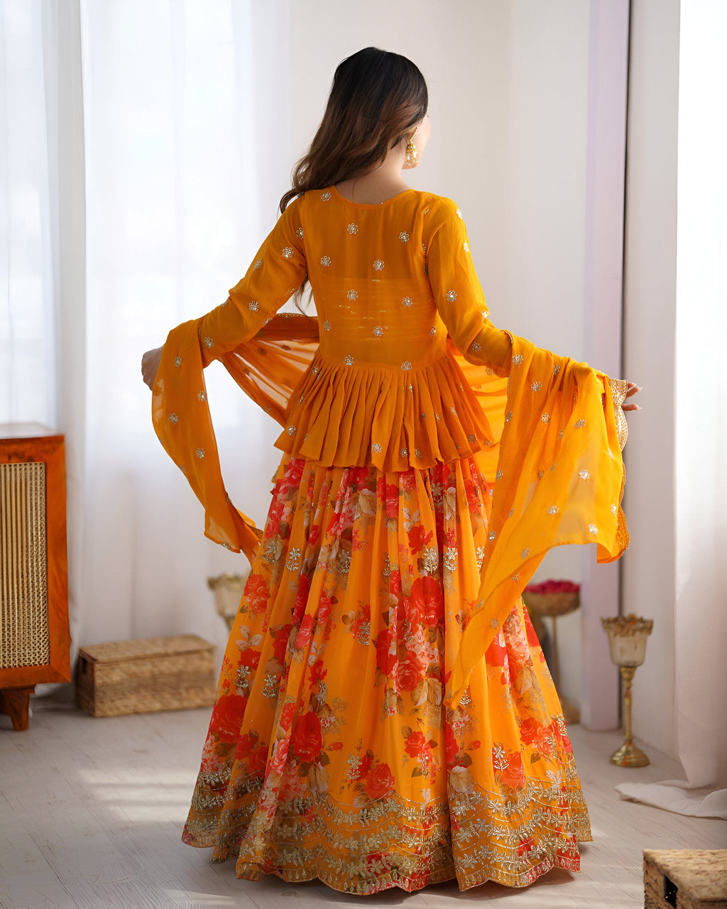 Lehenga Mart Designer Bollywood Style Wedding Lehenga Choli - Yellow