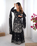 Lehenga Mart Designer Sharara Suit for women - Black - Distacart