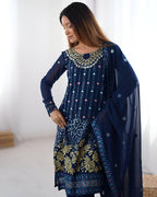 Lehenga Mart Designer Salwar Suit for Women or Girls - Blue - Distacart