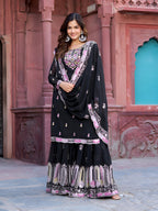 Lehenga Mart Designer Sharara Suit for women - Black - Distacart