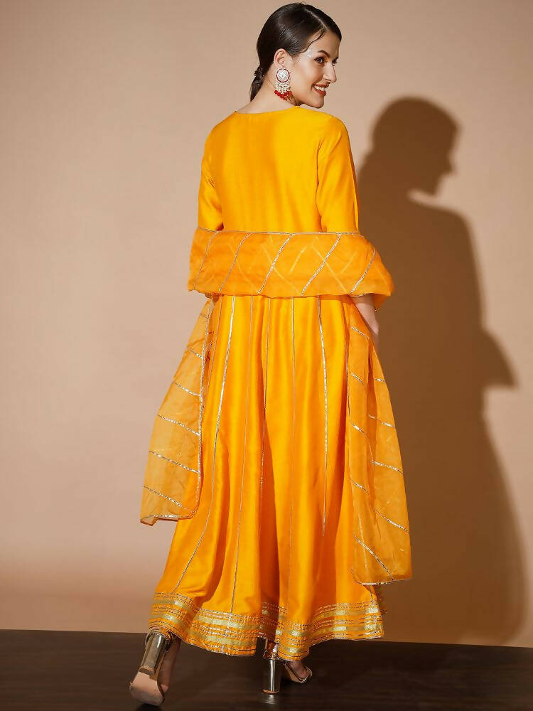 Myshka Women Mustard Solid Kurta & With Dupatta - Distacart