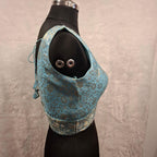 Kia Fashions Blue Banarasi With Gold & Silver Weave Readymade Blouse - Distacart