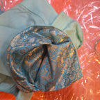 Kia Fashions Blue Banarasi With Gold & Silver Weave Readymade Blouse - Distacart