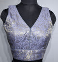 Kia Fashions Mauve Benarsi With Gold & Silver Weave Readymade Blouse - Distacart