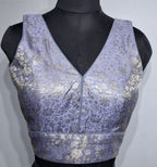 Kia Fashions Mauve Benarsi With Gold & Silver Weave Readymade Blouse - Distacart