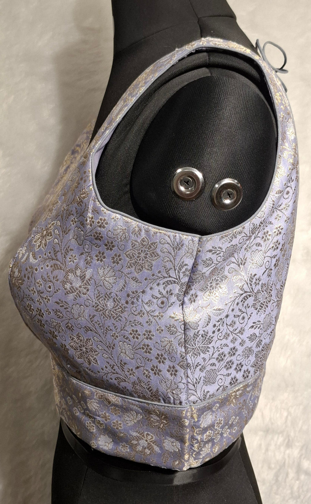 Kia Fashions Mauve Benarsi With Gold & Silver Weave Readymade Blouse - Distacart