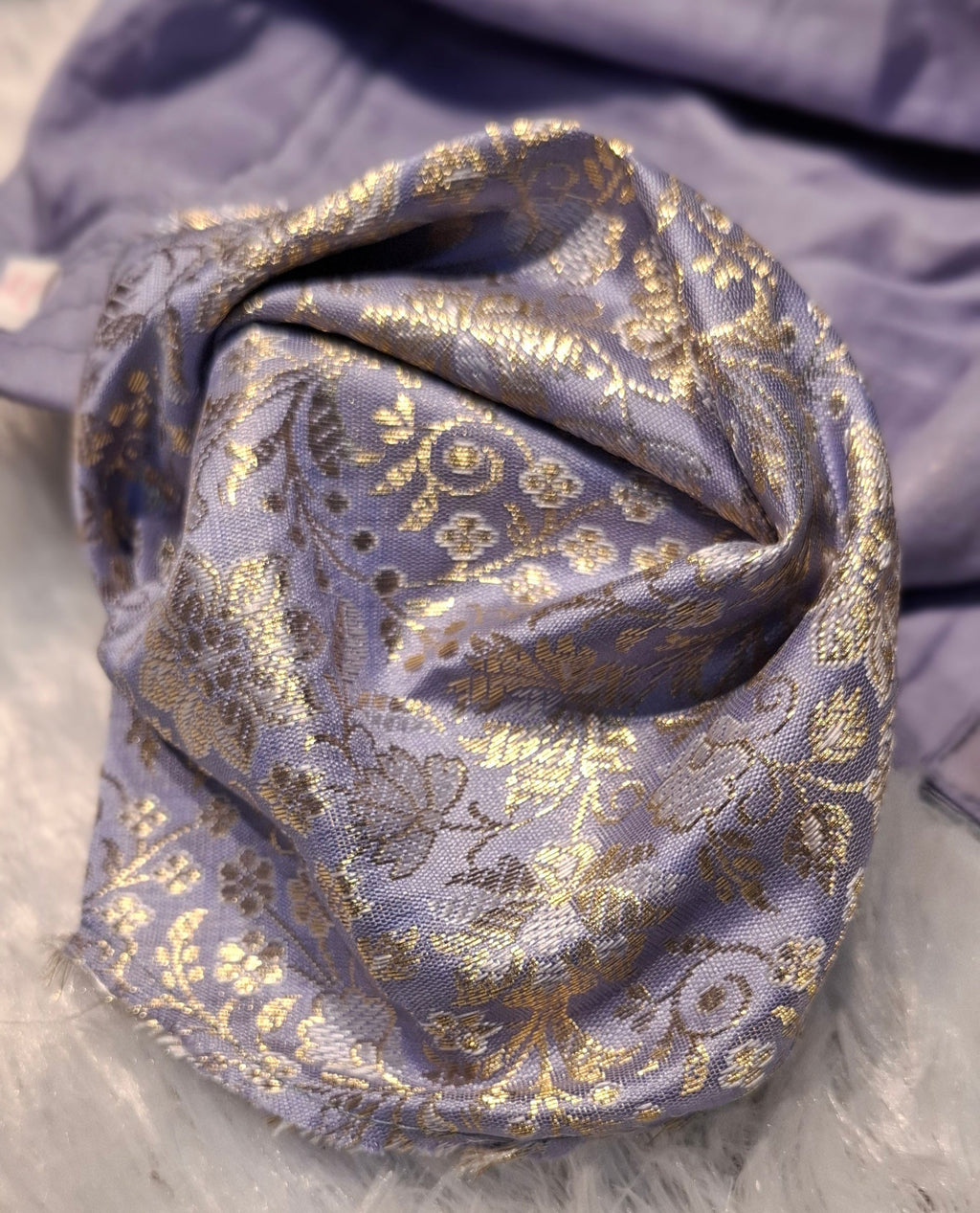 Kia Fashions Mauve Benarsi With Gold & Silver Weave Readymade Blouse - Distacart