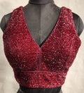 Kia Fashions Maroon Terry Shine Fabric Readymade Blouse - Distacart