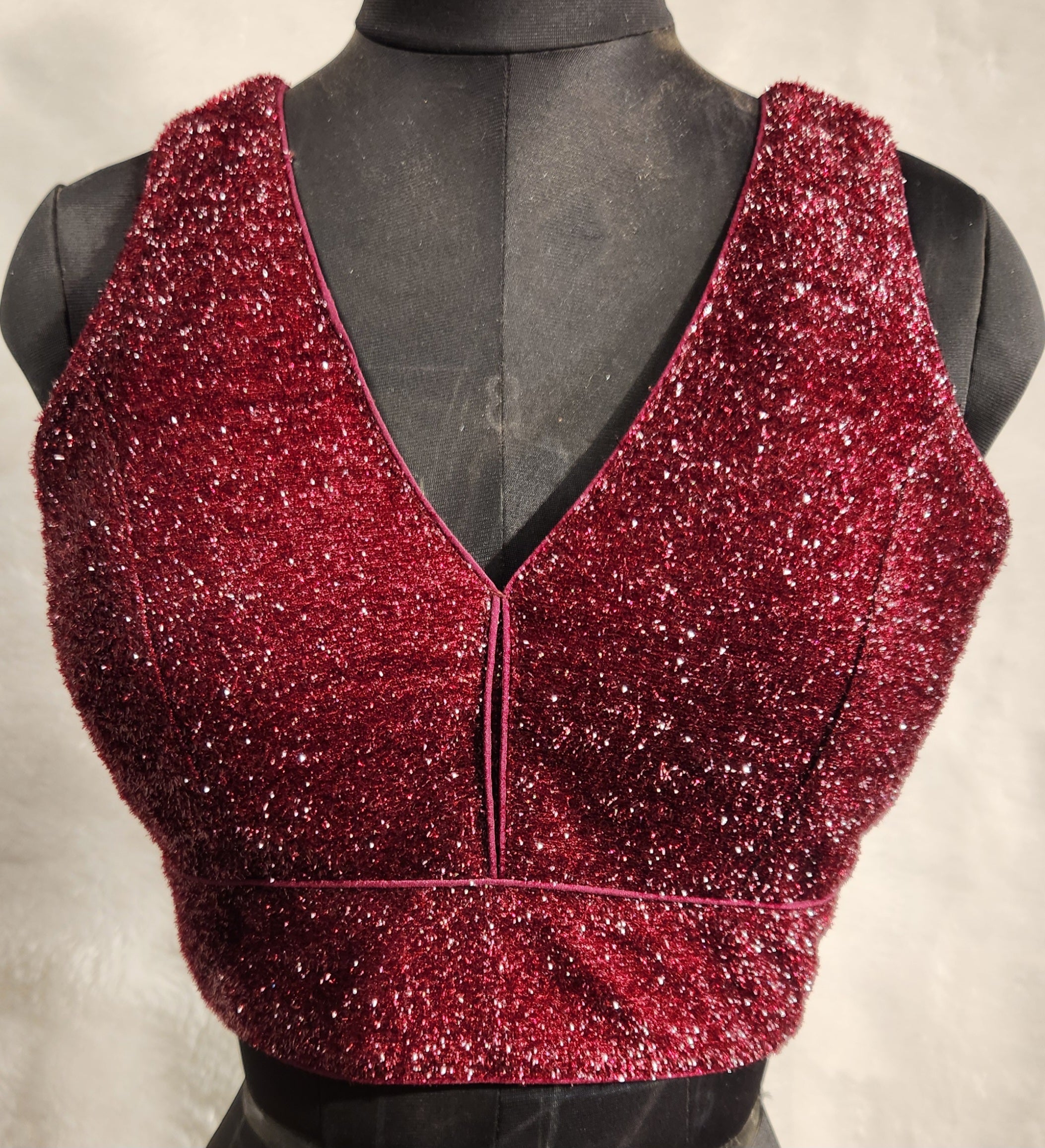Kia Fashions Maroon Terry Shine Fabric Readymade Blouse - Distacart