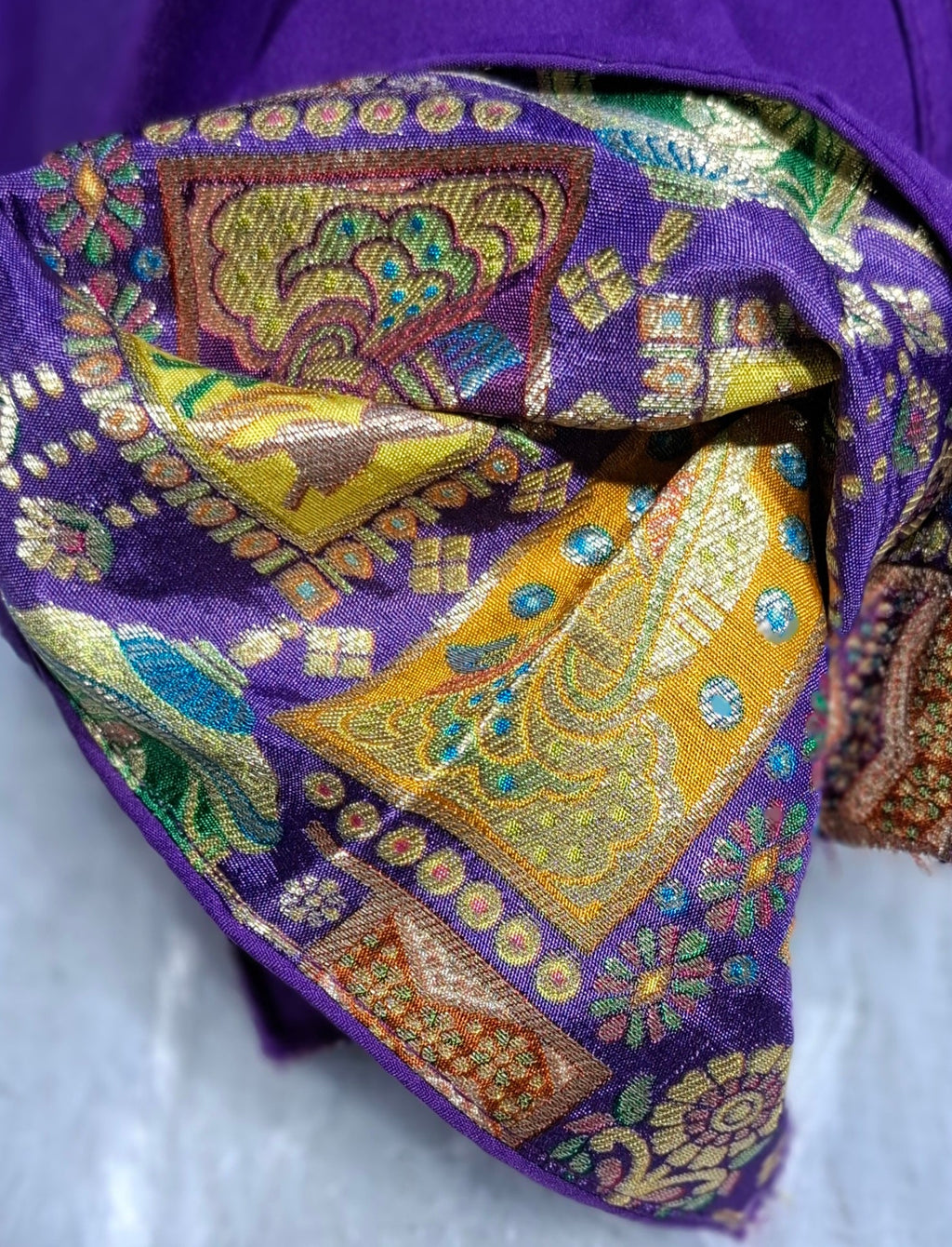 Kia Fashions Purple Jacquard Weave Multi Color Weave Readymade Blouse