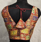 Kia Fashions Rust Jacquard Weave Multi Color Weave Readymade Blouse - Distacart