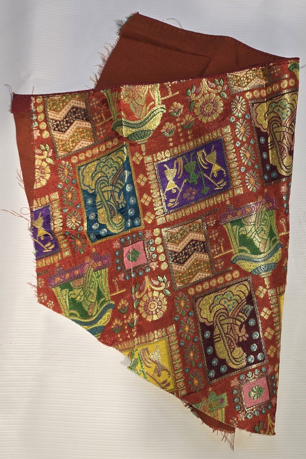 Kia Fashions Rust Jacquard Weave Multi Color Weave Readymade Blouse - Distacart