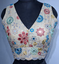 Kia Fashions Khaki Mirror Work W/ Sequins Readymade Blouse - Distacart