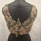 Kia Fashions Black Georgette Multi Color Emb & Sqn Readymade Blouse - Distacart