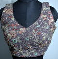 Kia Fashions Dusty Mauve Georgette Multi Color Emb & Sqn Readymade Blouse - Distacart