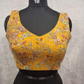 Kia Fashions Mustard Yellow Georgette Multi Color Emb & Sqn Readymade Blouse - Distacart