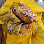 Kia Fashions Mustard Yellow Georgette Multi Color Emb & Sqn Readymade Blouse - Distacart