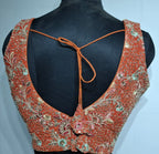 Kia Fashions Rust Georgette Multi Color Emb & Sqn Readymade Blouse - Distacart