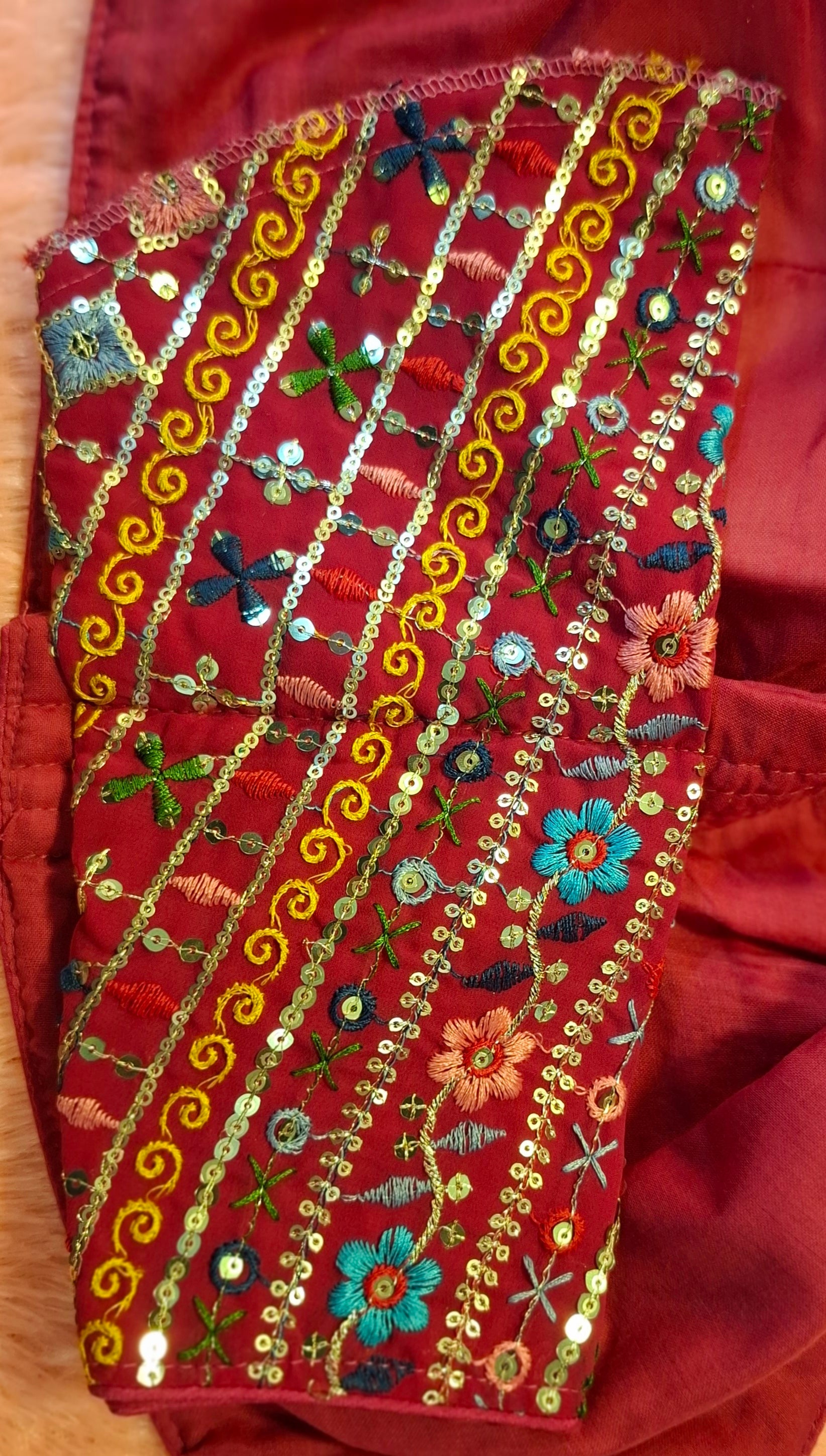 Kia Fashions Hot Pink Multi Color Embroidered Readymade Blouse - Distacart