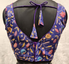 Kia Fashions Purple - Eggplant Sequins & Zari Embroidered Readymade Blouse - Distacart