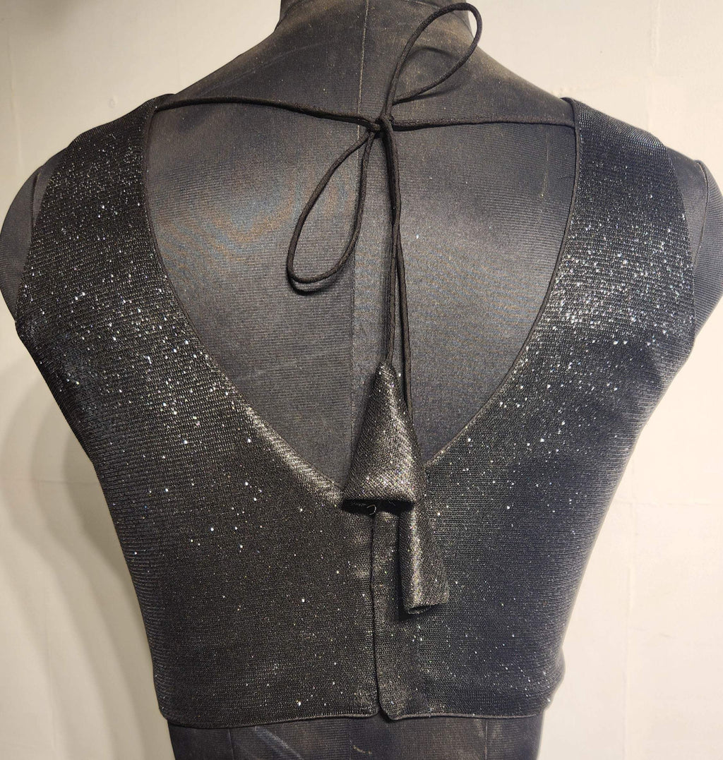 Kia Fashions Black Shimmer Dual Tone Glitter Fabric Readymade Blouse - Distacart